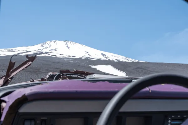 Mt Futatsuzuka and Mt Fuji's abandoned car