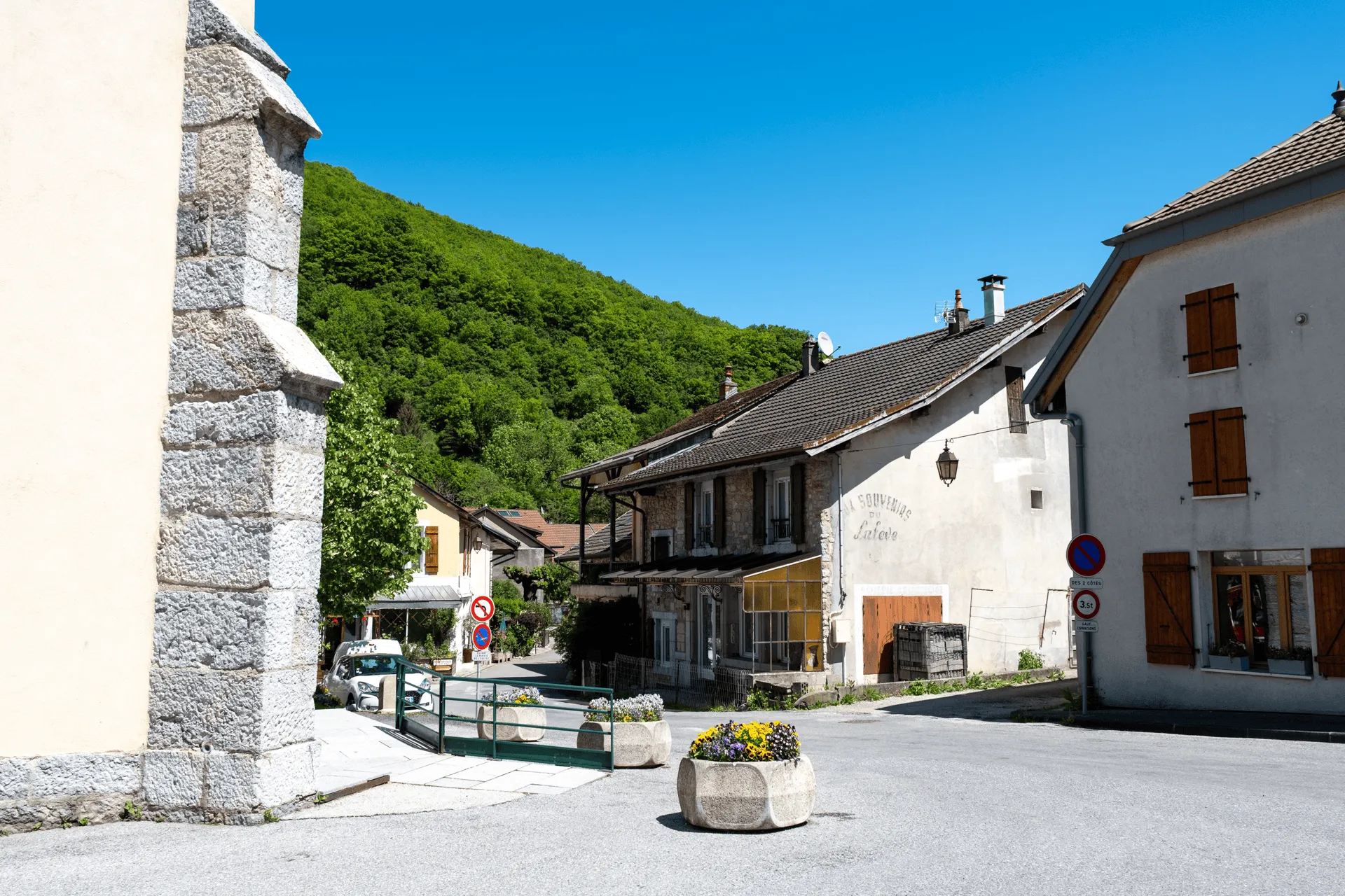 "A road leading through Monnetier village"