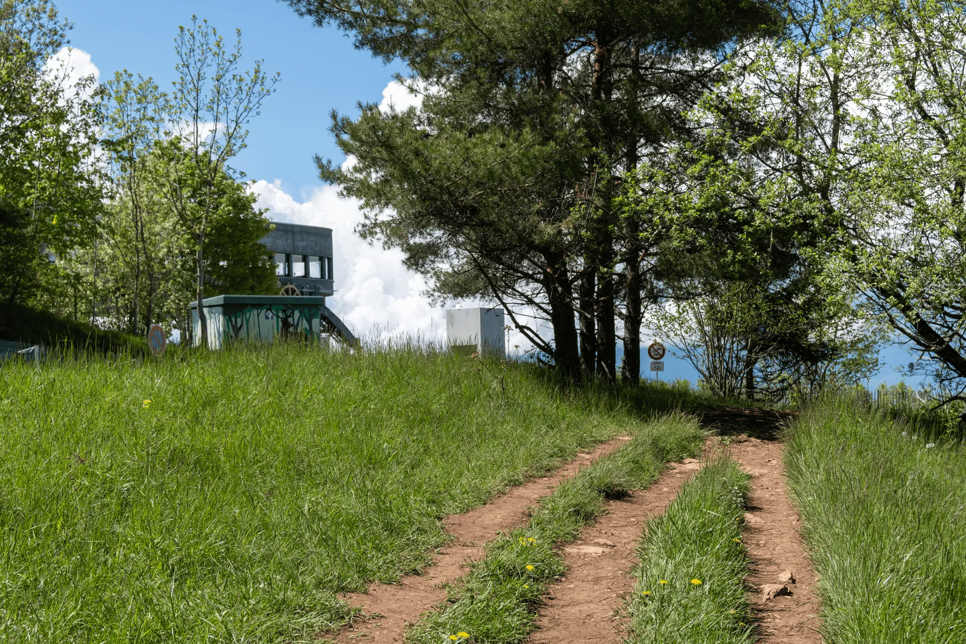 "The cable car building at the summit of Mont Salève"