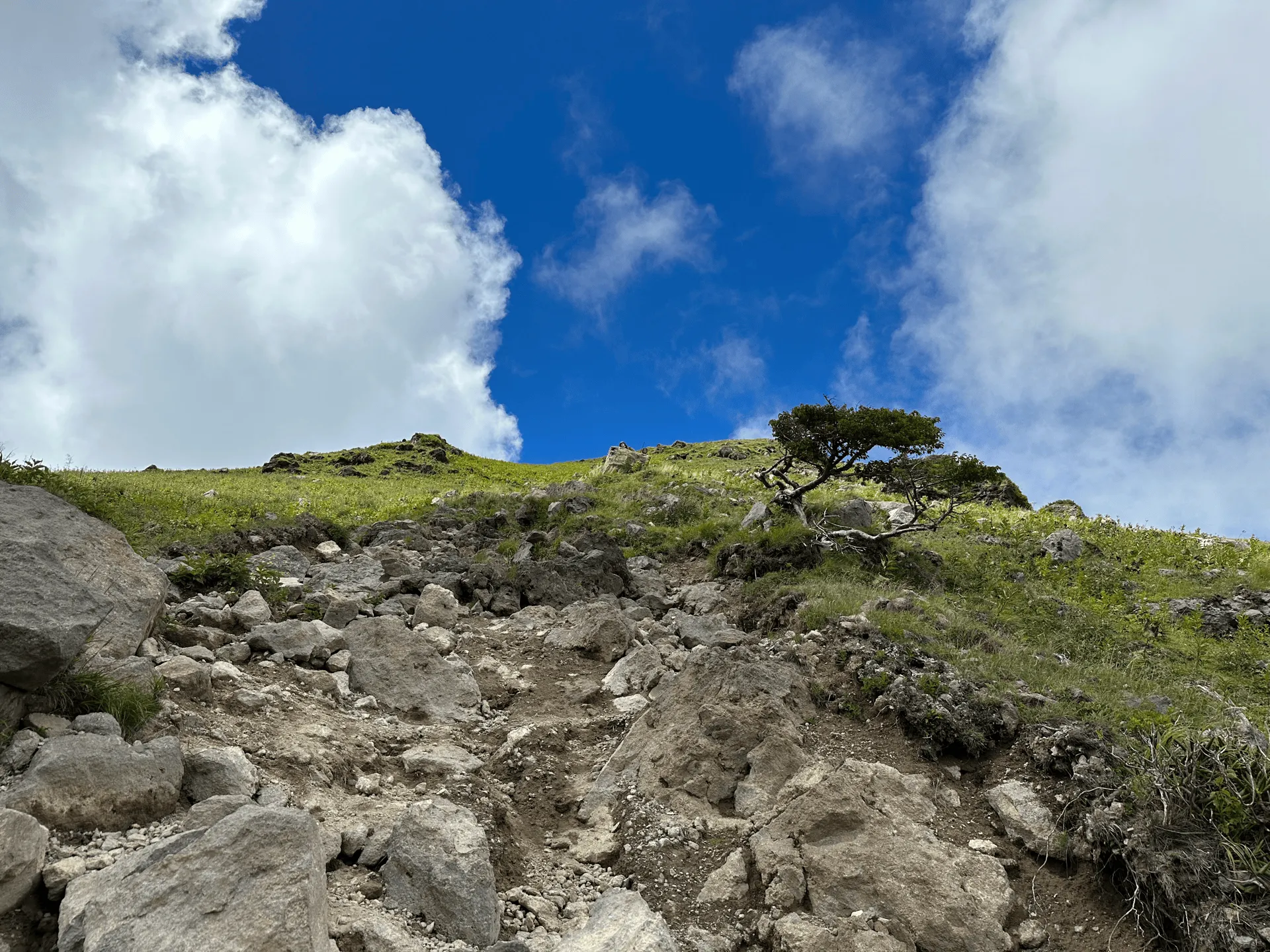 "The final climb up to Mt Nikko-Shirane's peak"