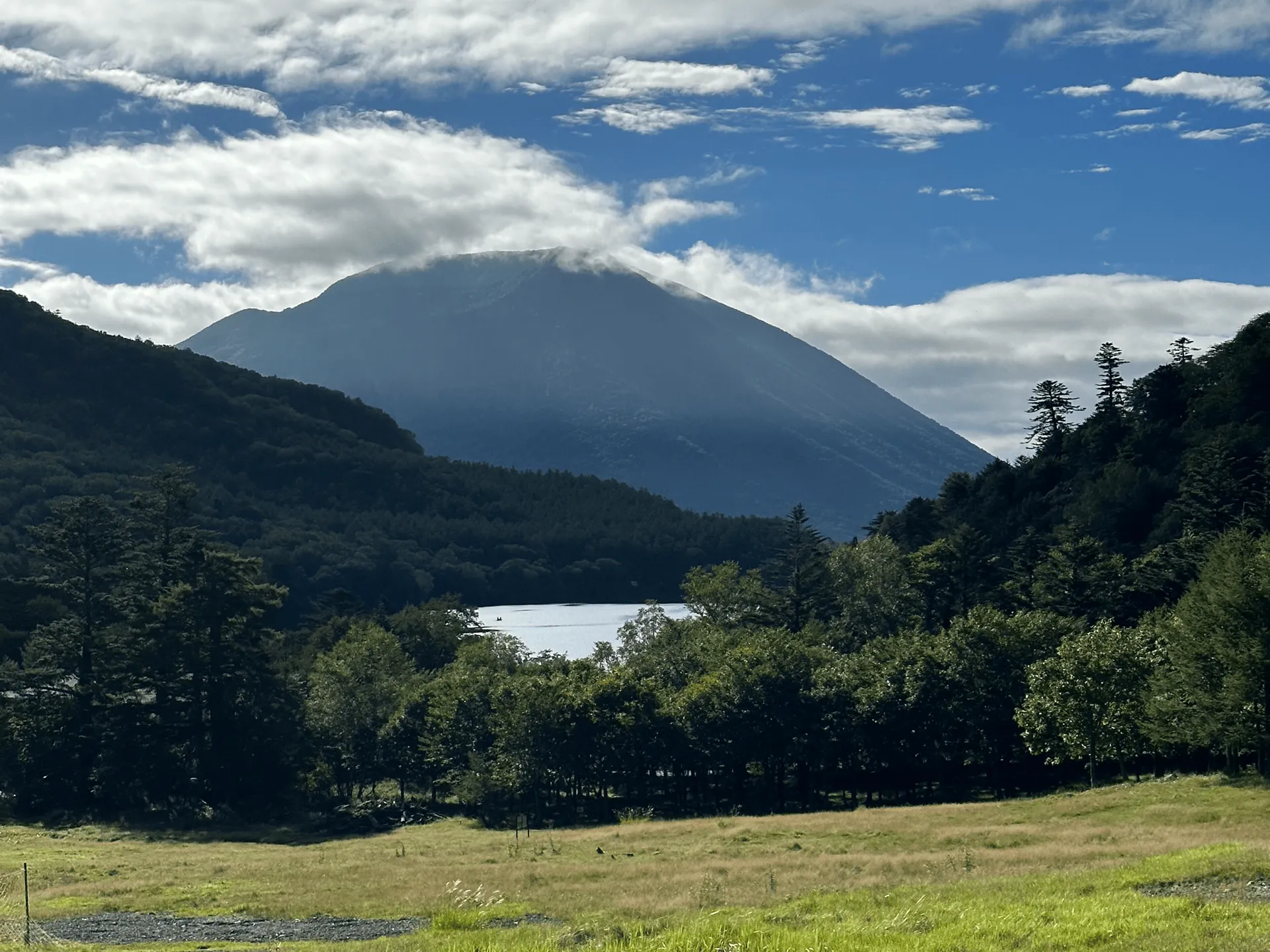 "View of Mt Nantai from Yumoto Onsen"