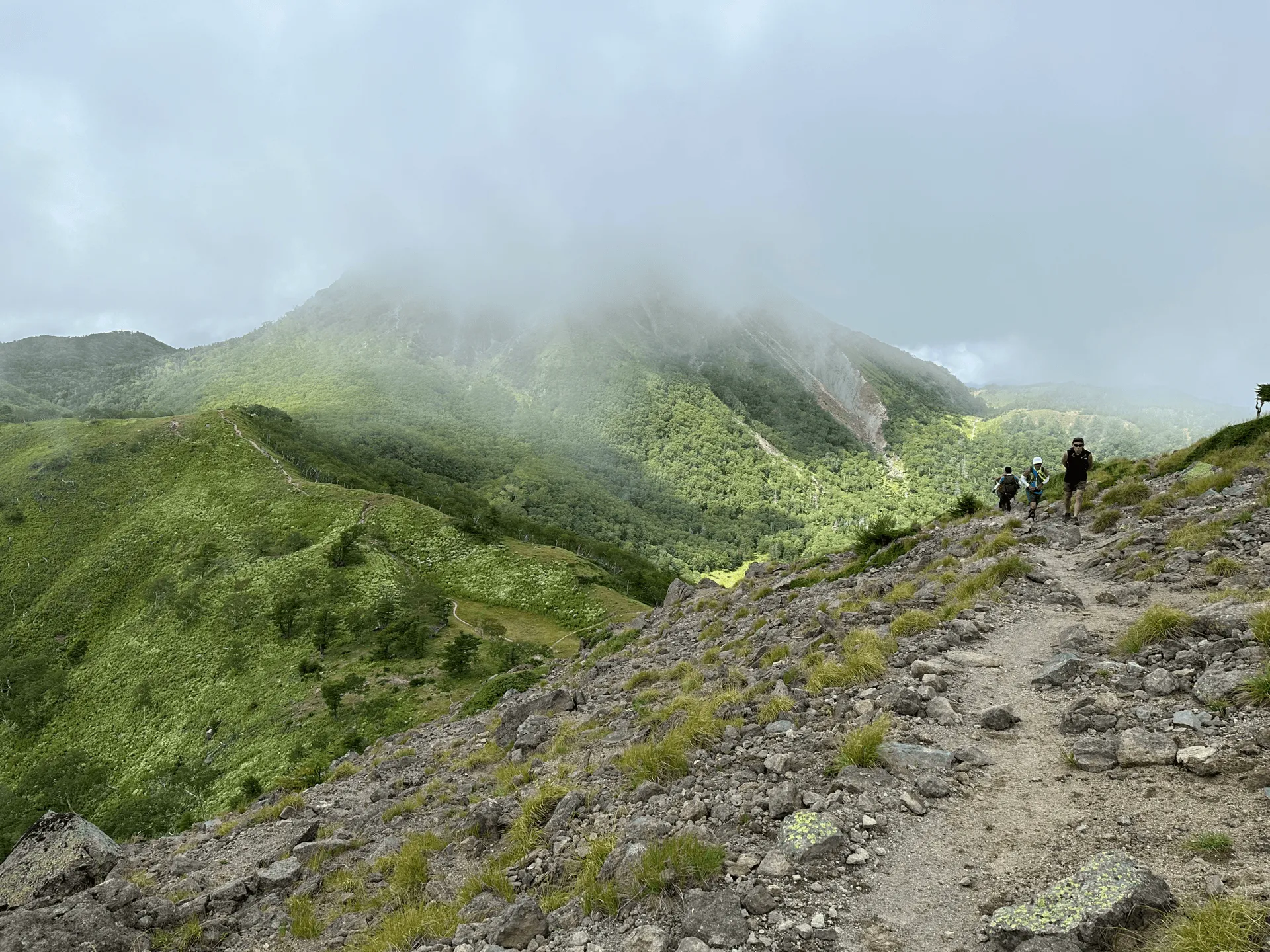 "First view of Mt Nikko-Shirane from Mt Mae-Shirane"