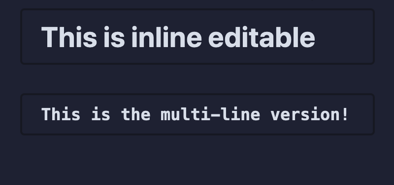 GIF showing example of React inline edit component