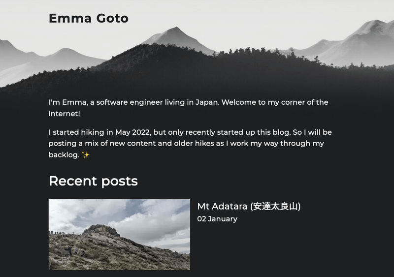 "My new hiking blog"